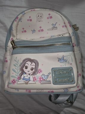 Disney Loungefly Belle Beauty And The Beast Mini Backpack Purse Bag